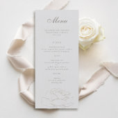 Rozen Faux Embossed Formal Ivory Classic Wedding Menu