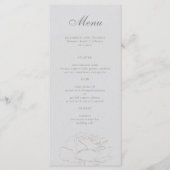 Rozen Faux Embossed Formal Ivory Classic Wedding Menu (Voorkant)