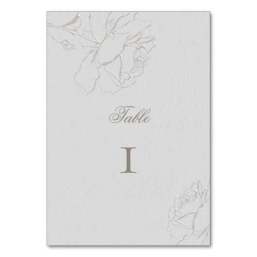 Rozen Faux Embossed Ivory Formal Elegant Wedding Kaart (Voorkant)