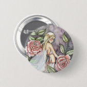 Rozen Fee Speld, Knoop door Molly Harrison Ronde Button 5,7 Cm (Voorkant /achterkant)