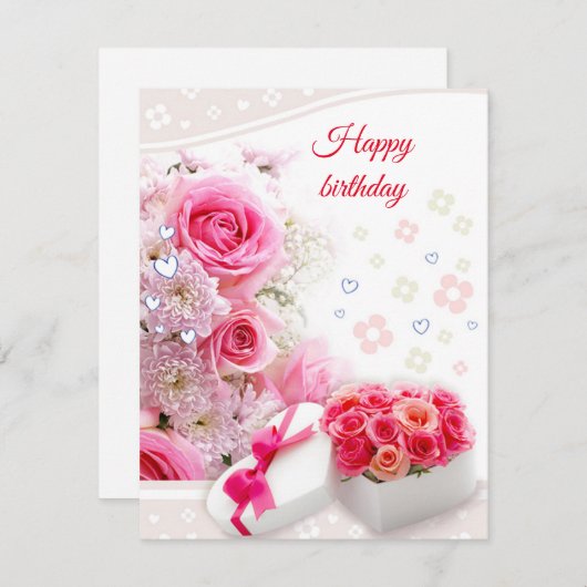 Rozen Feestdagenkaart (Voorkant / Achterkant)