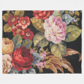  Rozen Fine Floral Natuur Fleece Deken (Voorkant (Horizontaal))