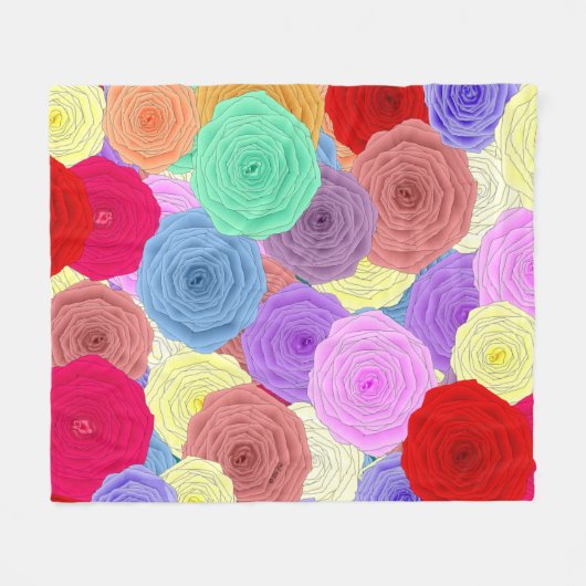Rozen Fleece Blanket Deken (Voorkant (Horizontaal))