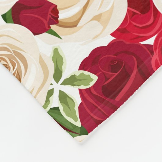 Rozen Fleece Deken (Hoek)