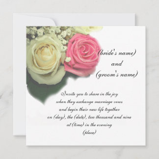 rozen, flora, huwelijksuitnodiging, sjabloon kaart