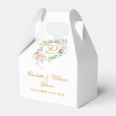 Rozen Floral 50th Golden Wedding Jubileum Bedankdoosjes (Voorkant Zijde)