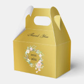 Rozen Floral 50th Wedding Jubileum Gold Bedankdoosjes (Achterkant)