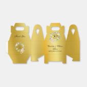 Rozen Floral 50th Wedding Jubileum Gold Bedankdoosjes (Uitgevouwen)