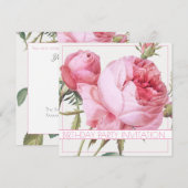  ROZEN FLORAL BIRTHDAY INVITATION KAART (Voorkant / Achterkant)