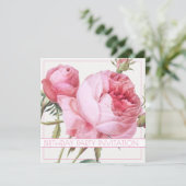  ROZEN FLORAL BIRTHDAY INVITATION KAART (Staand voorkant)