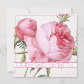  ROZEN FLORAL BIRTHDAY INVITATION KAART (Voorkant)