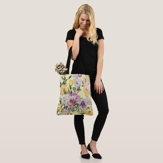 Rozen Floral Canvas tas (Op model)