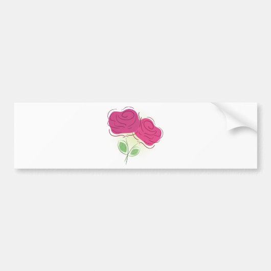 Rozen Floral Decor Bumpersticker (Voorkant)
