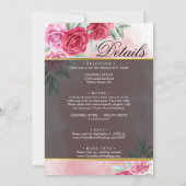 Rozen Floral Elegant Vellum Wedding Invitation Kaart (Achterkant)