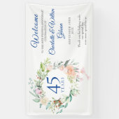 Rozen Floral Garland 45th 65th Jubileum Welkom Spandoek (Verticaal)