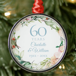 Rozen Floral Garland 60ste bruiloft Jubileum Metalen Ornament
