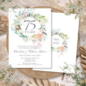 Rozen Floral Garland 75e bruiloft Jubileum Kaart