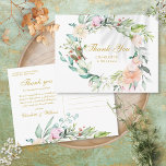 Rozen Floral Garland Gold Script Hartelijk dank Briefkaart<br><div class="desc">Een kic bedankt je kaart met een elegante florale rozen tuin en goudtypografie. Het omgekeerde kenmerkt uw dank u bericht,  namen en terugkeeradresdetails. Ideaal voor bruiloften,  vrijgezellenfeesten,  baby showers,  baptisme,  verlovingsfeesten,  verjaardagsfeestjes,  afstuderen en andere speciale evenementen gedurende het hele jaar! Ontworpen door: Thisnotme©</div>