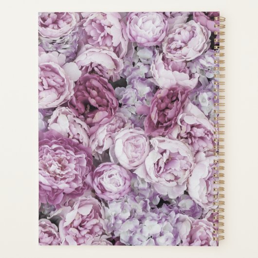 Rozen Floral Girly Pink Script Monogram 2023 Planner (Achterkant)