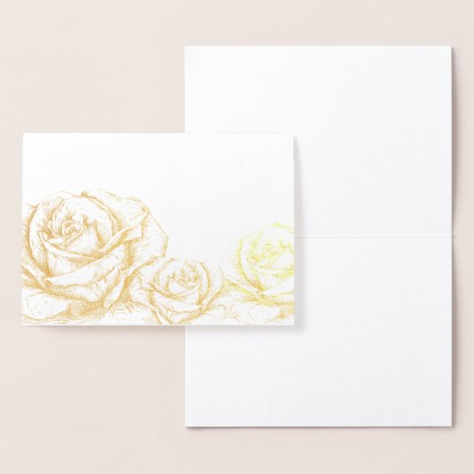  Rozen Floral Gold Decoratief Folie Kaarten (Display)