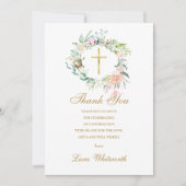 Rozen Floral Gold Script-bevestiging Bedankkaart (Voorkant)