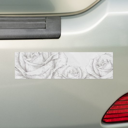  Rozen Floral Gray Decoratief Bumpersticker (Op auto)