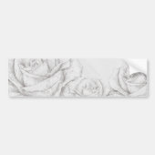  Rozen Floral Gray Decoratief Bumpersticker (Voorkant)