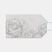  Rozen Floral Gray Decoratief Cadeaulabel (Voorkant (Horizontaal))