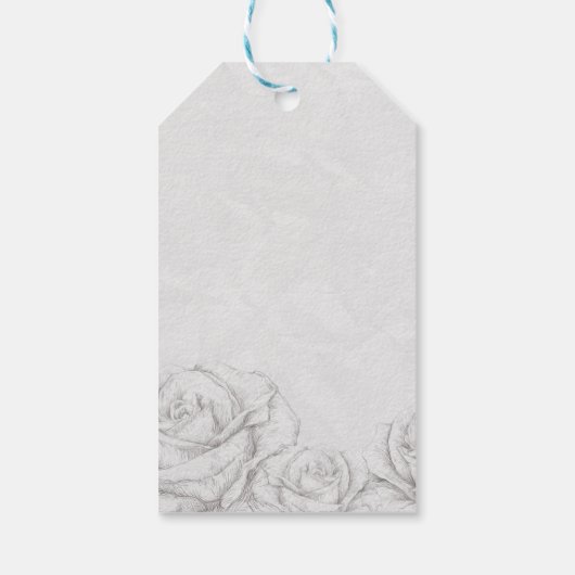  Rozen Floral Gray Decoratief Cadeaulabel (Achterkant)