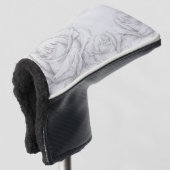  Rozen Floral Gray Decoratief Golfheadcover (3/4 voorkant)