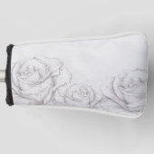  Rozen Floral Gray Decoratief Golfheadcover (Voorkant)