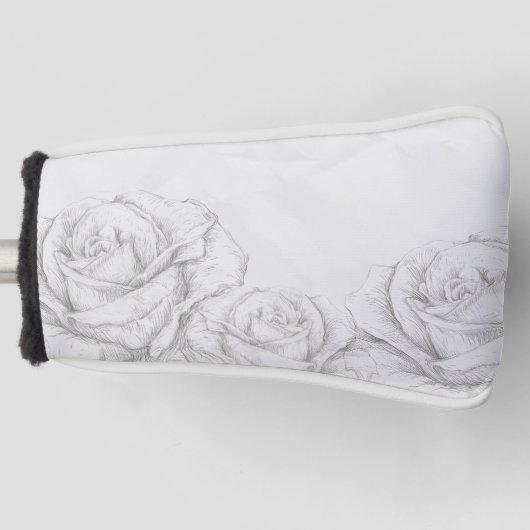  Rozen Floral Gray Decoratief Golfheadcover (Voorkant)