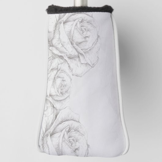  Rozen Floral Gray Decoratief Golfheadcover (Draai 90)