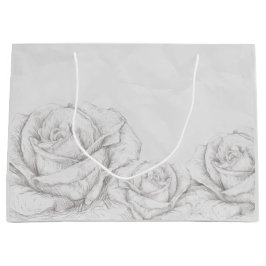  Rozen Floral Gray Decoratief Large Cadeautasje