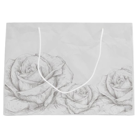  Rozen Floral Gray Decoratief Large Cadeautasje (Voorkant)