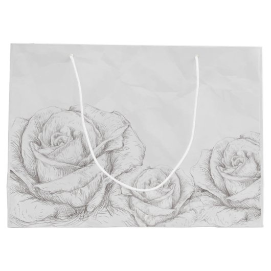  Rozen Floral Gray Decoratief Large Cadeautasje (Achterkant)