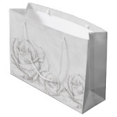  Rozen Floral Gray Decoratief Large Cadeautasje (Achterkant Gekanteld)