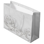  Rozen Floral Gray Decoratief Large Cadeautasje (Voorkant Gekanteld)