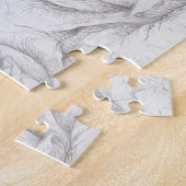 Rozen Floral Gray Decoratief Legpuzzel (Zijkant)
