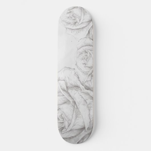  Rozen Floral Gray Decoratief Persoonlijk Skateboard (Voorkant)