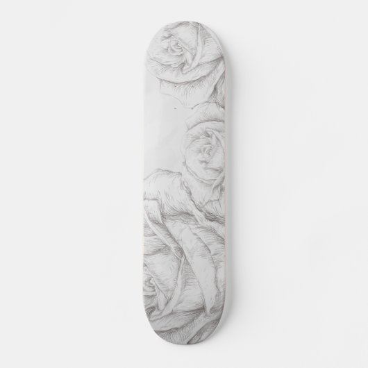  Rozen Floral Gray Decoratief Persoonlijk Skateboard (Voorkant)
