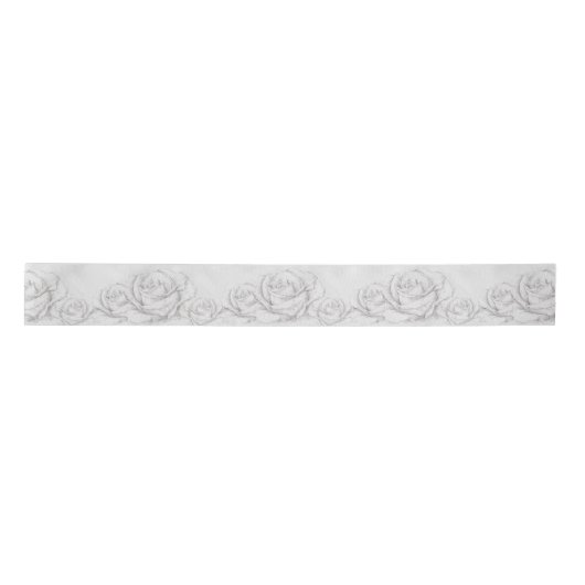  Rozen Floral Gray Decoratief Satijnen Lint (Voorkant)