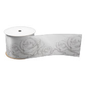  Rozen Floral Gray Decoratief Satijnen Lint (Spoel)