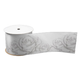  Rozen Floral Gray Decoratief Satijnen Lint