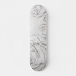  Rozen Floral Gray Decoratief Skateboard