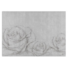  Rozen Floral Gray Decoratief Snijplank