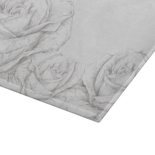  Rozen Floral Gray Decoratief Snijplank (Hoek)