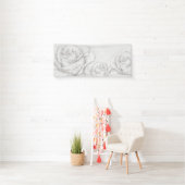  Rozen Floral Gray Decoratief Spandoek (Insitu)