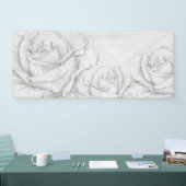  Rozen Floral Gray Decoratief Spandoek (Beurs)