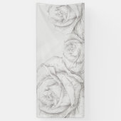  Rozen Floral Gray Decoratief Spandoek (Verticaal)